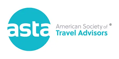Logo of the American Society of Travel Advisors with a turquoise circle and white text.