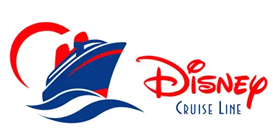 Logo of Disney Cruise Line featuring a ship and the Disney script.